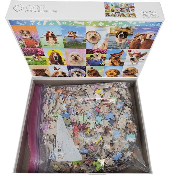 Buffalo It's A Ruff Life 1500 Piece Puzzle Pre-Owned - Picture 2 of 7